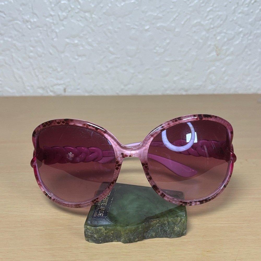 Steve Madden Pink Oversized Sunglasses with Braided Temples